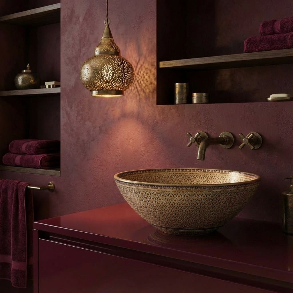 Lavandino rotondo dipinto a mano Benjarong