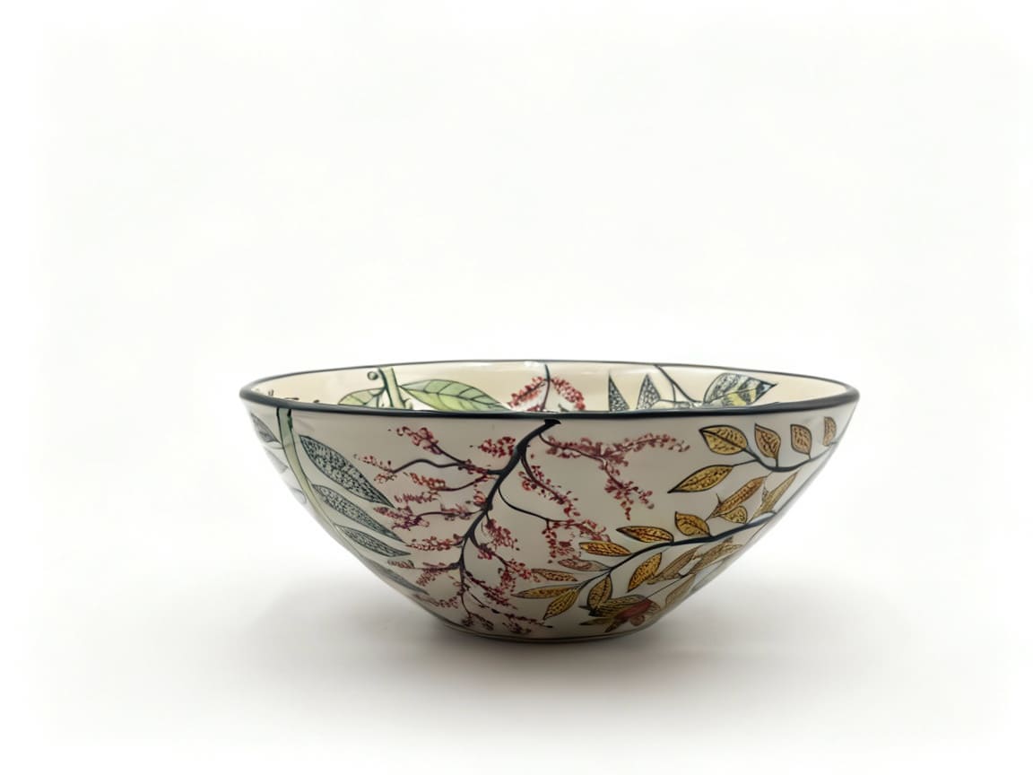 Lavandino rotondo dipinto a mano Bottanic Garden