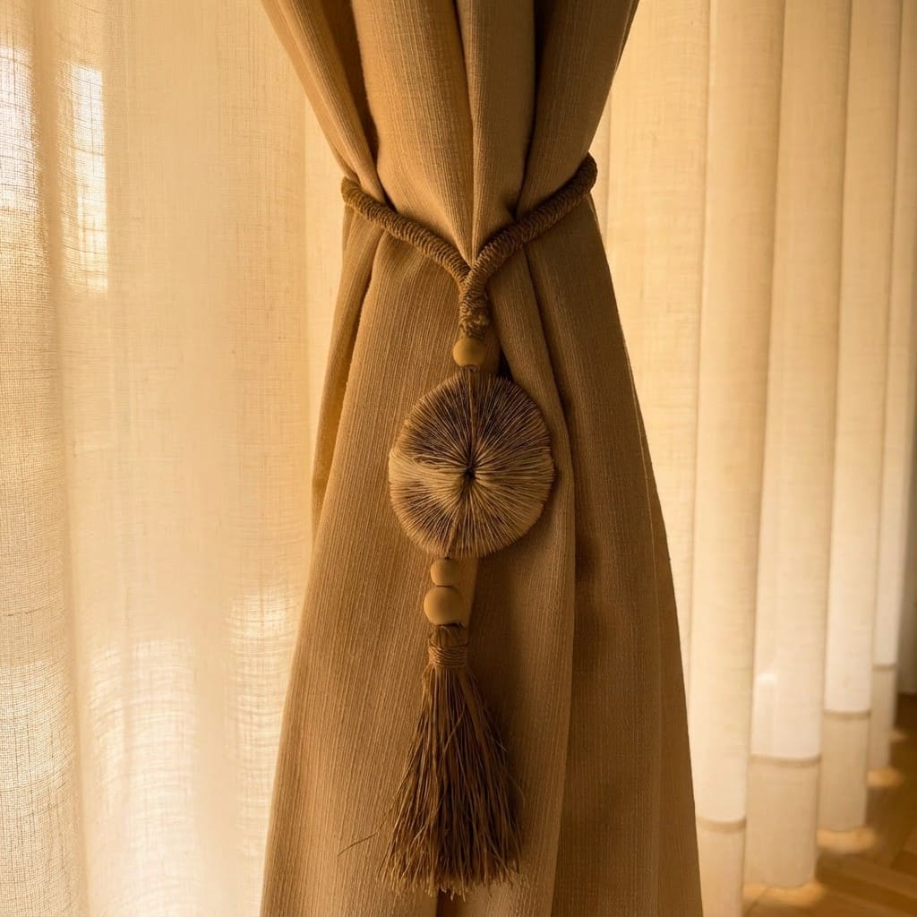 Embrasse lunga con conchiglia marziano e rafia