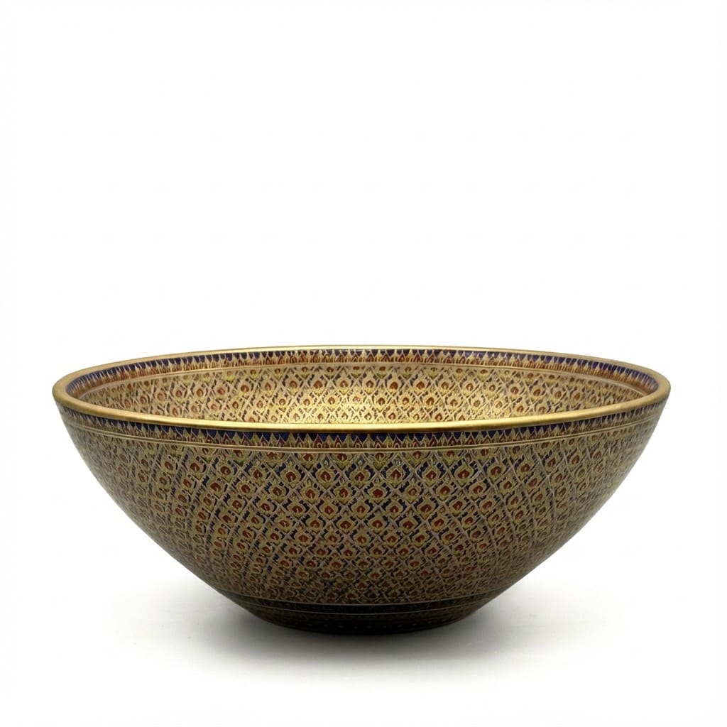 Lavandino rotondo dipinto a mano Benjarong