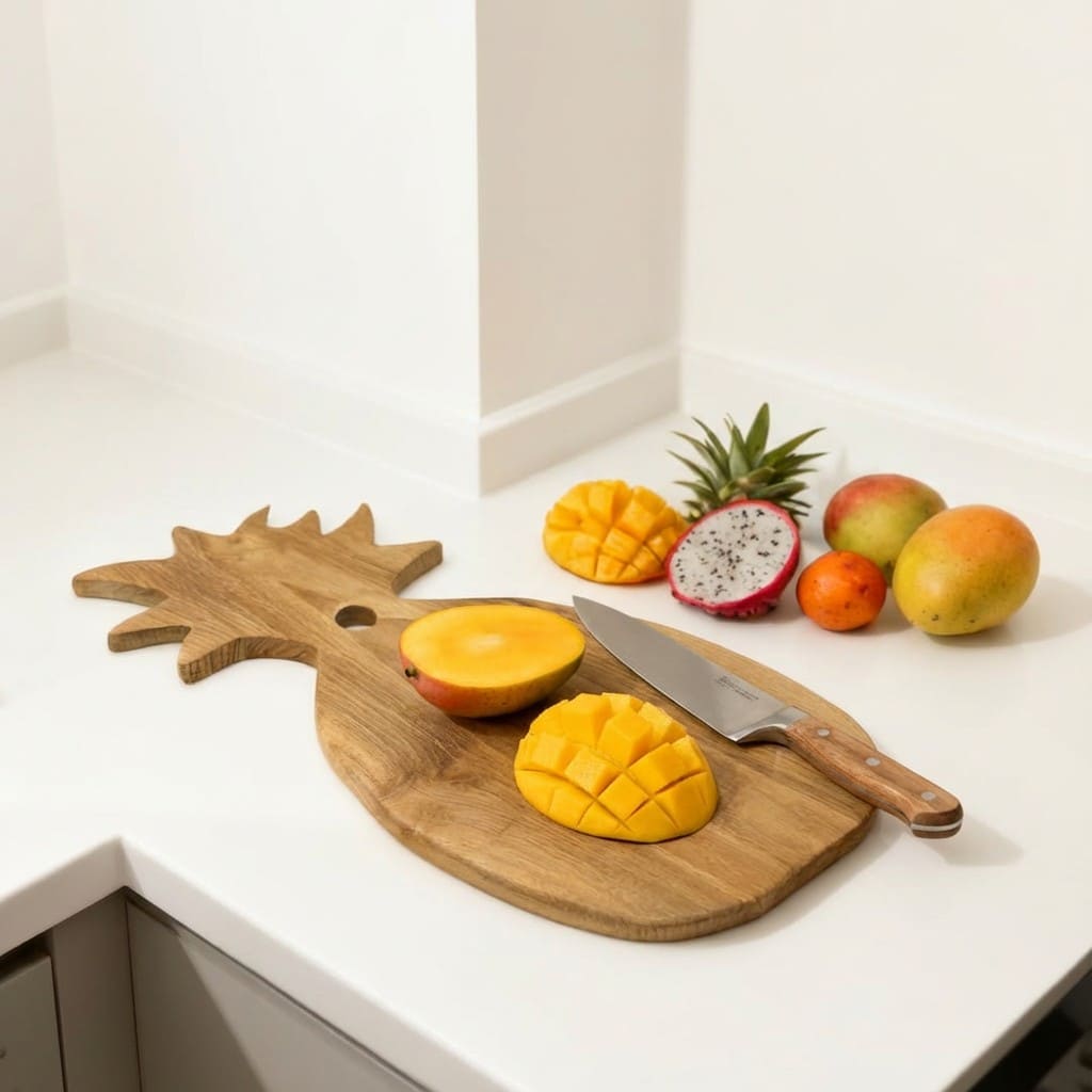 Tagliere a forma di ananas in legno