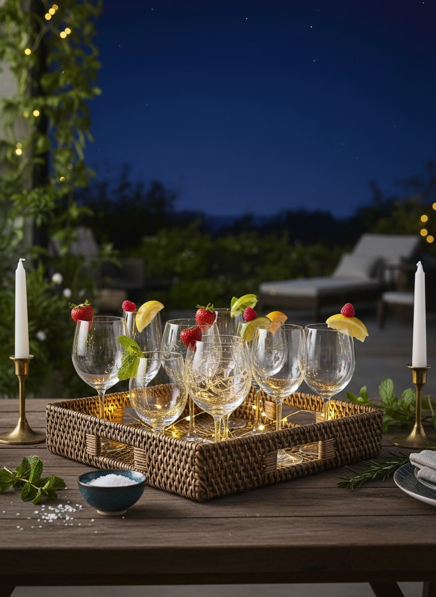 Vassoi intrecciati in rattan