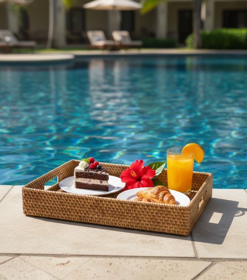 Vassoi intrecciati in rattan